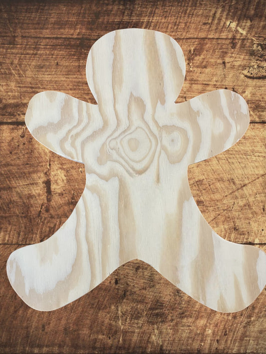 Gingerbread Man Cut out-Unfinished wood cut out